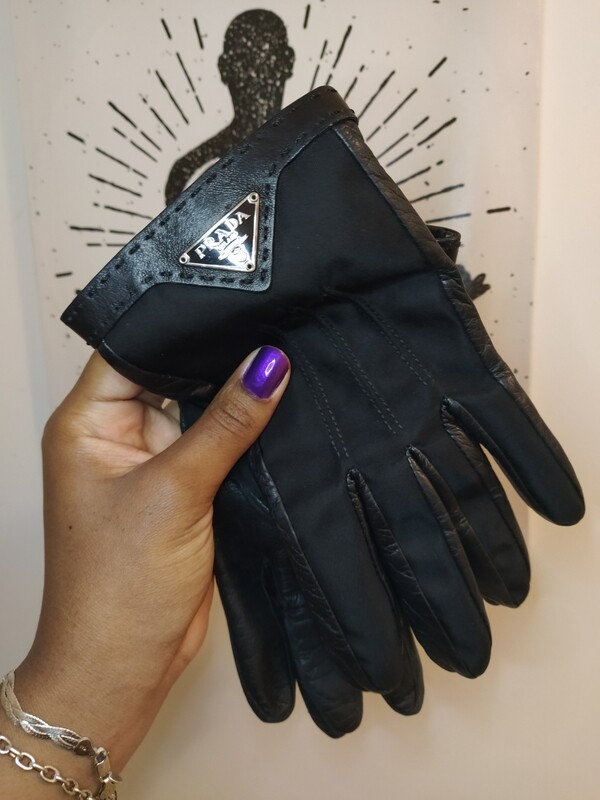 Prada Leather Winter Gloves