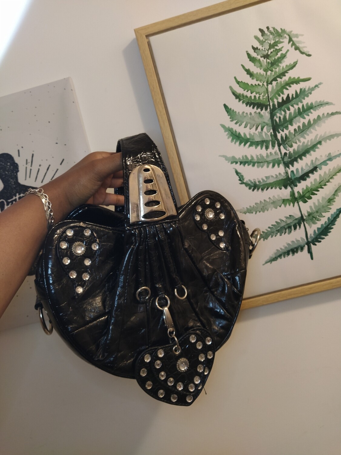 Black heartshapped bag