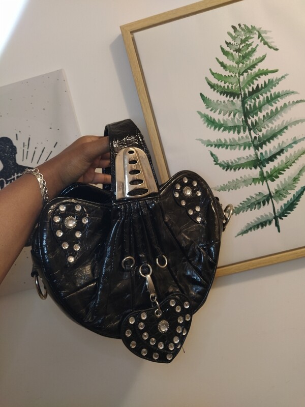 Black heartshapped bag