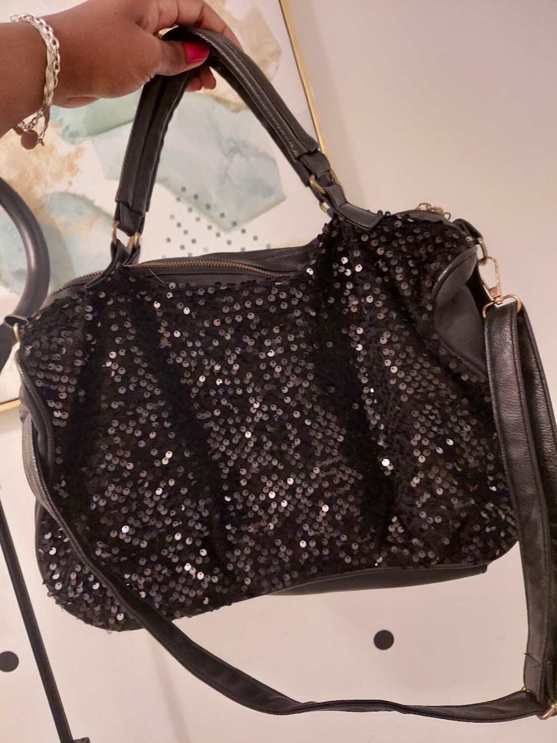 Black sequin bag