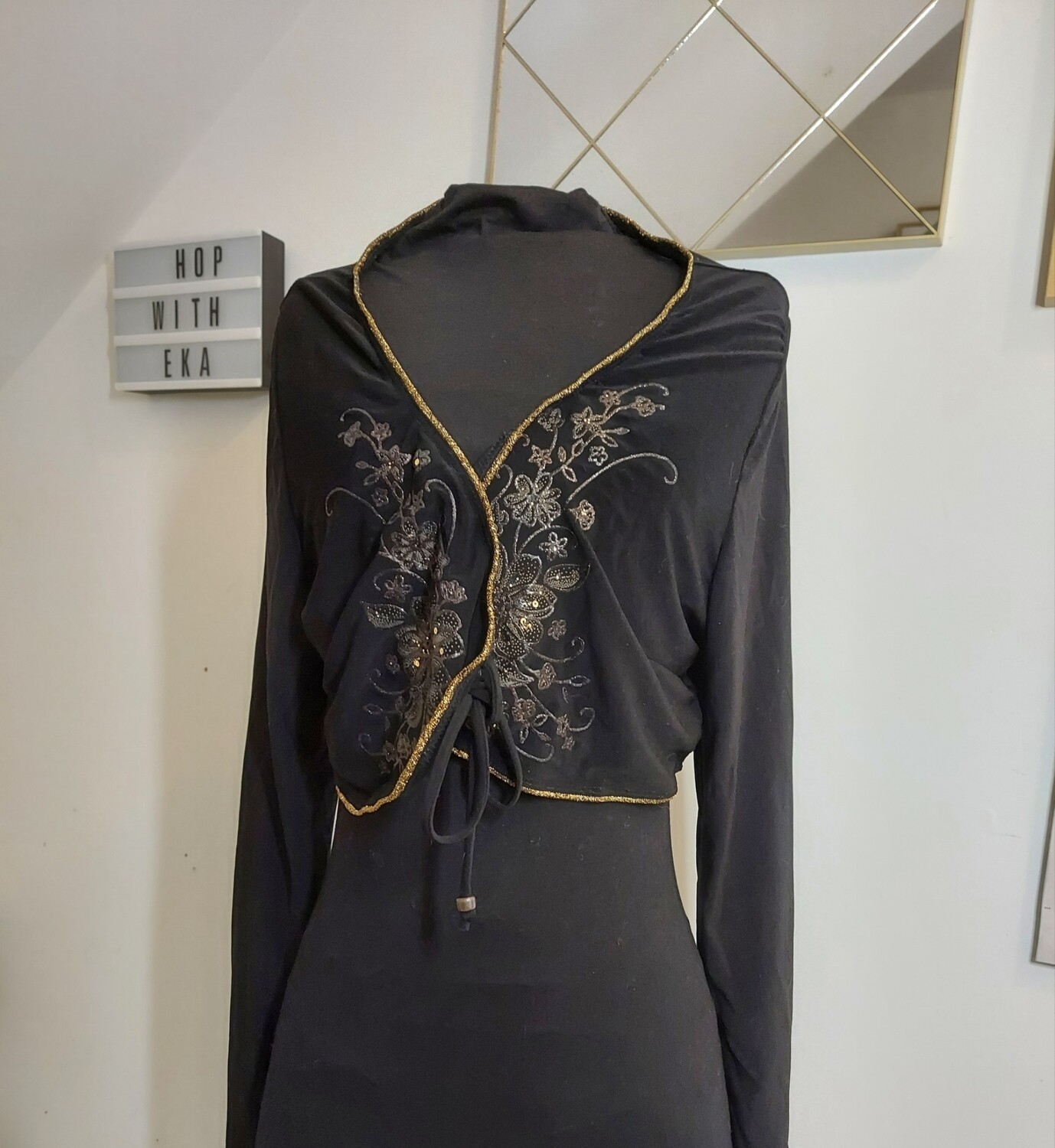 Black and gold blouse