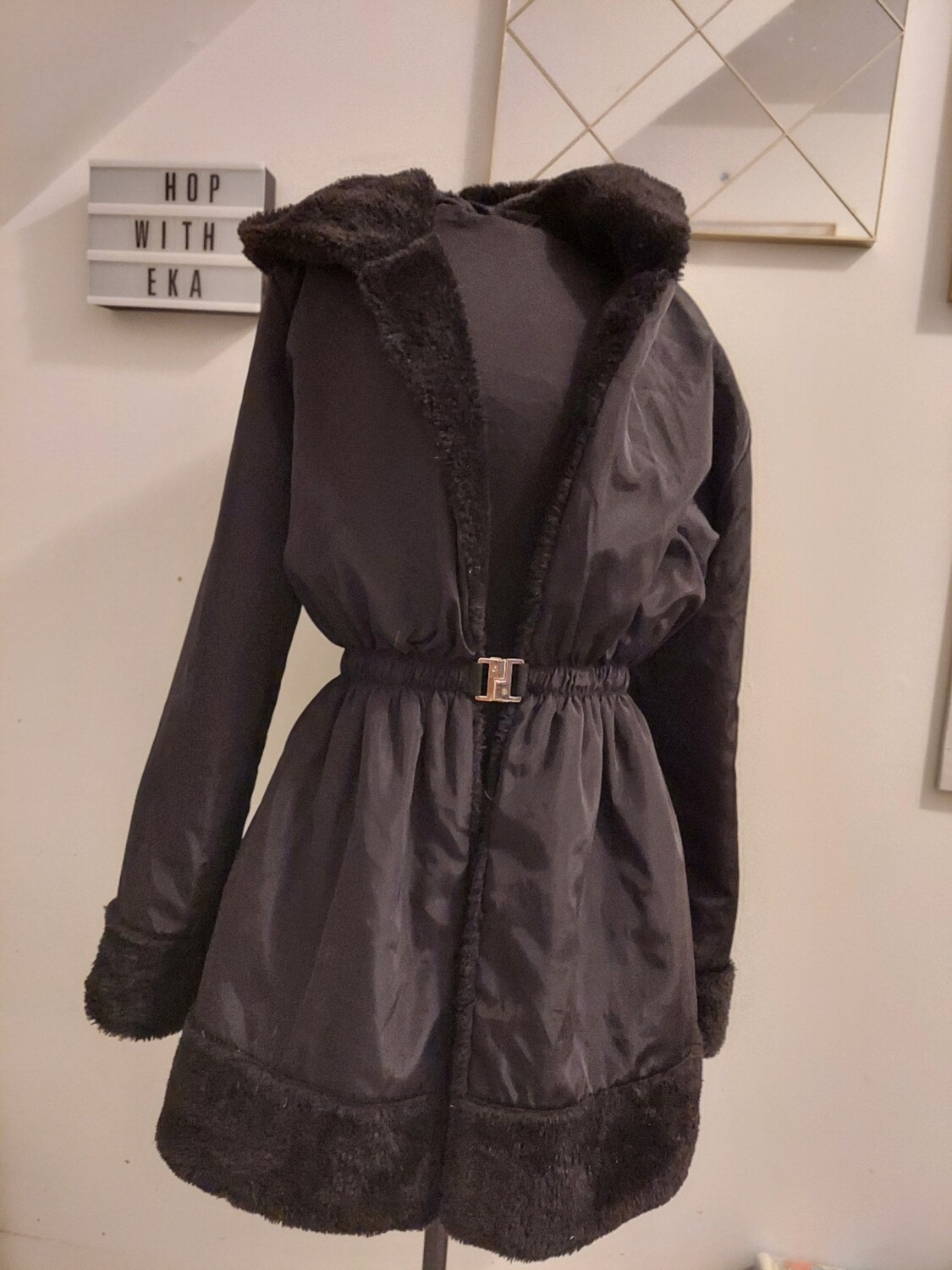 Faux fur black jacket