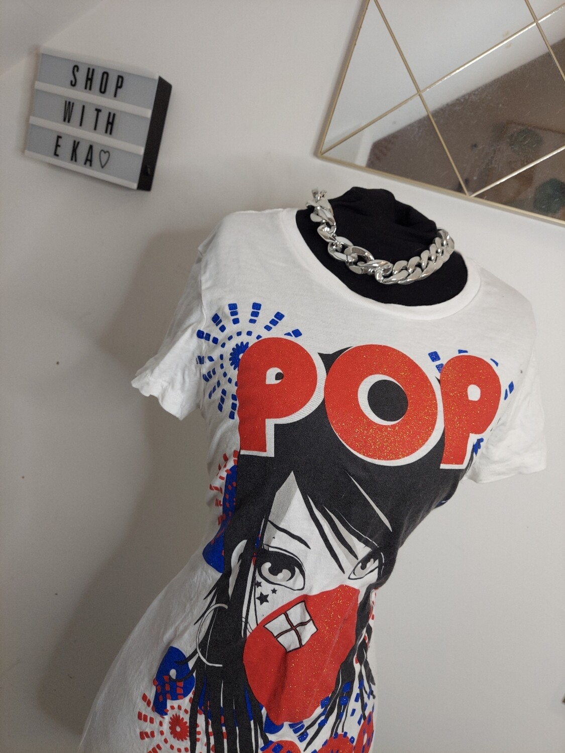 White graphic t-shirt