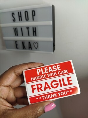 100 red fragile stickers (ADD ON ITEM)