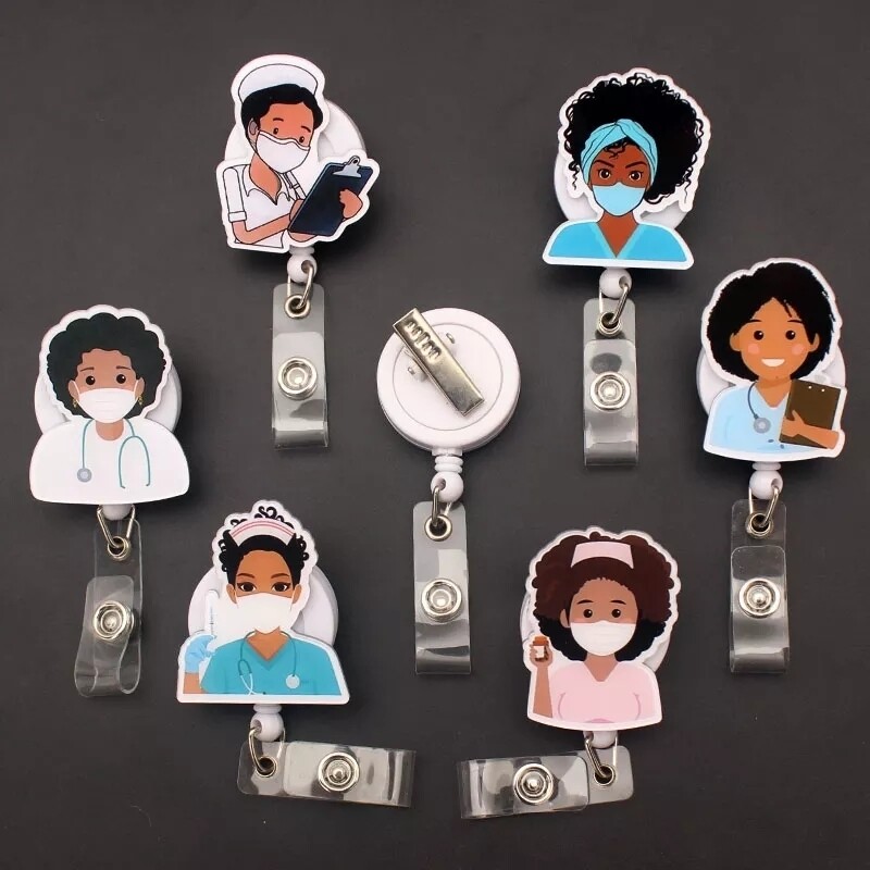Black girl magic ID badge clip
