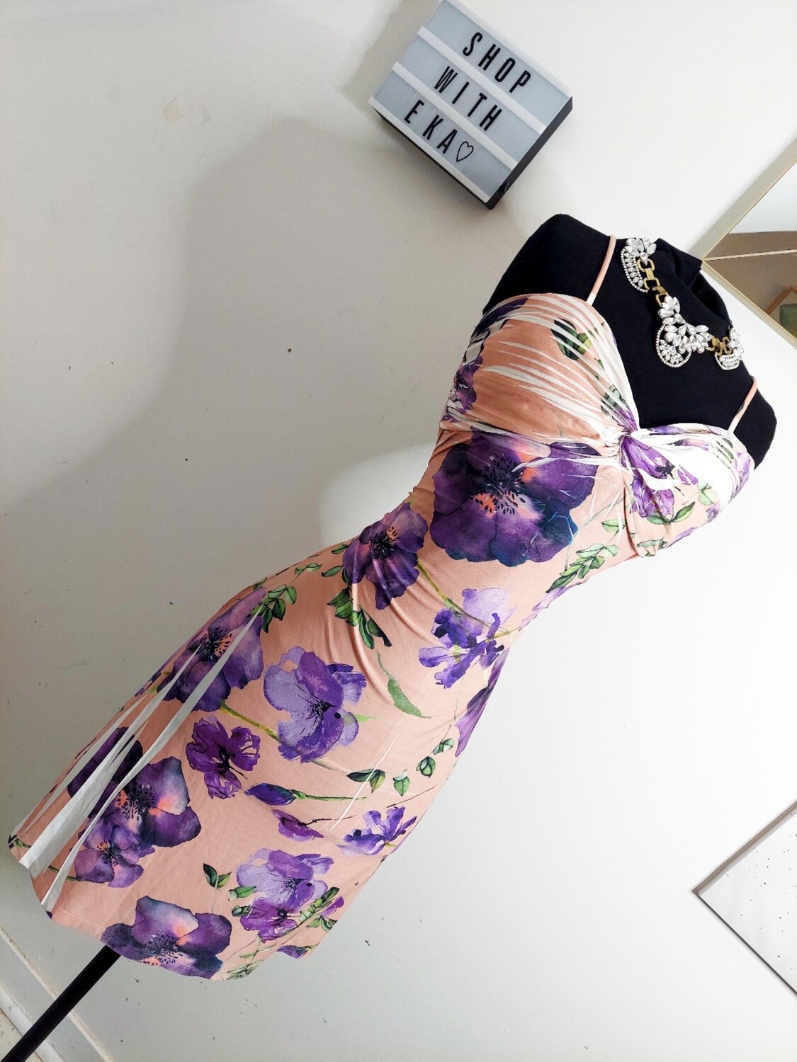 Used pink floral summer dress