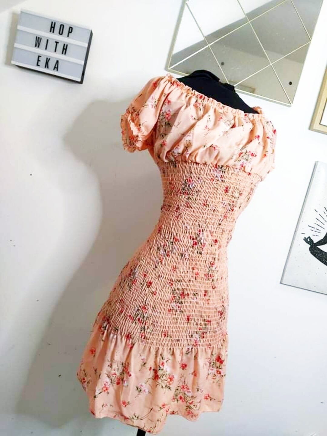 Pink ribbed summer dress