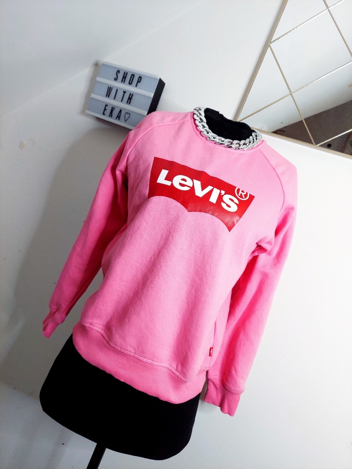 Pink levis sweater