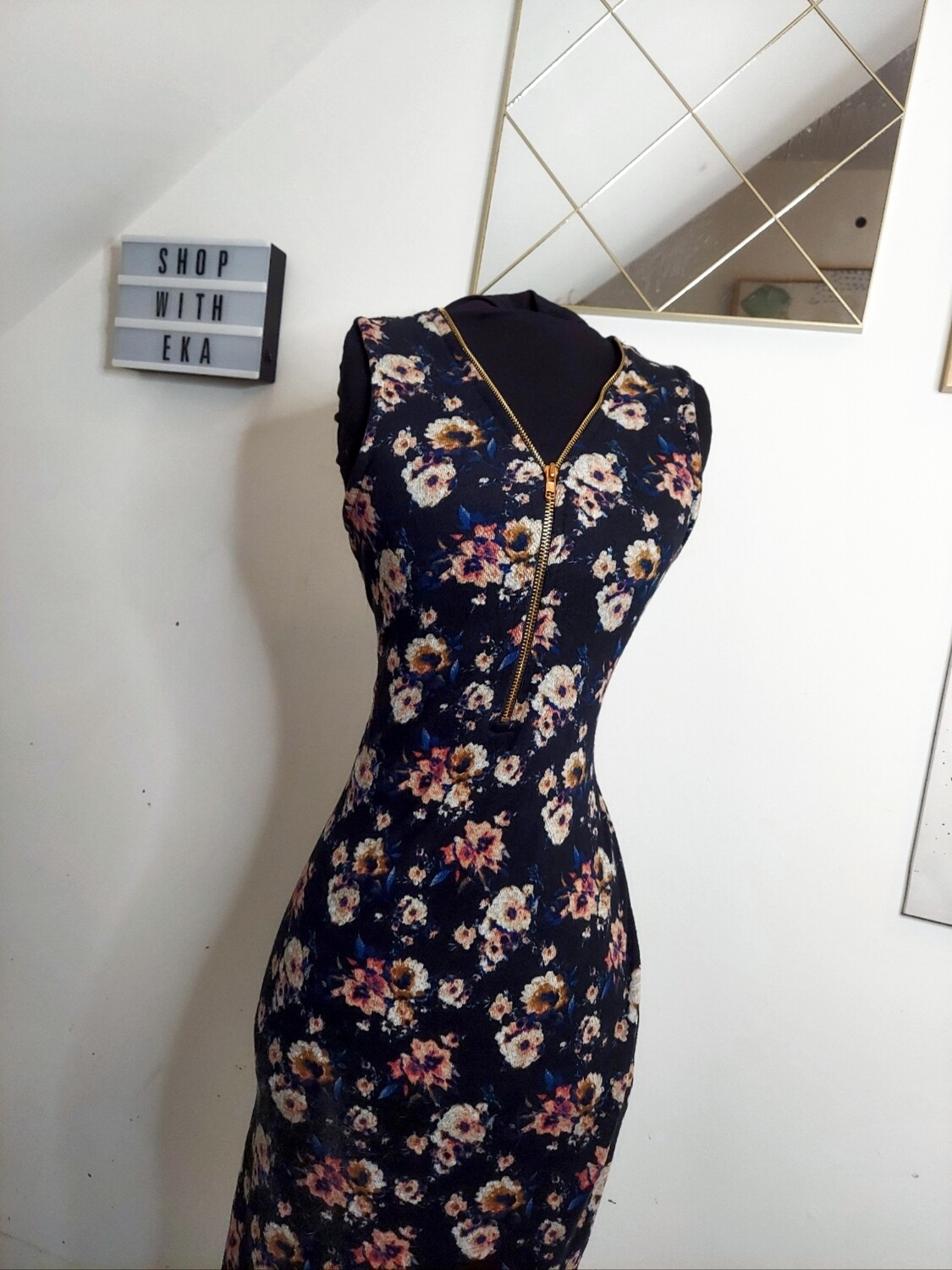 New black floral dress
