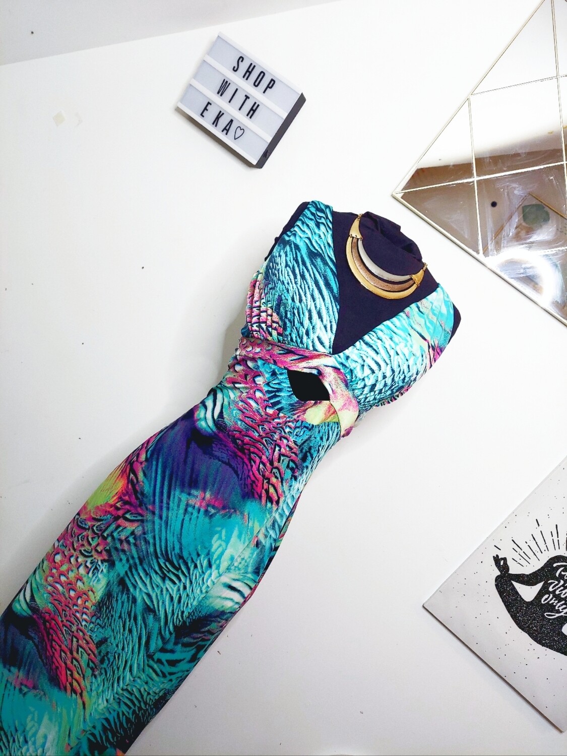 New long teal summer maxi dress