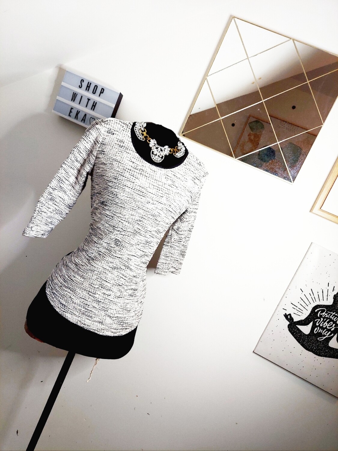 used Grey and black sweater