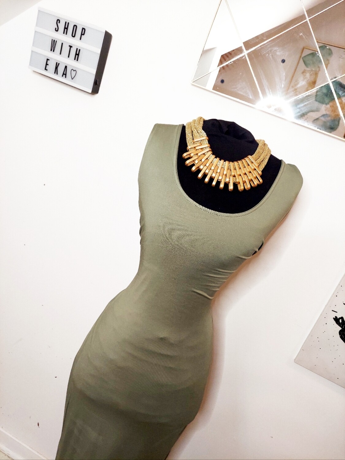 New long green maxi summer dress