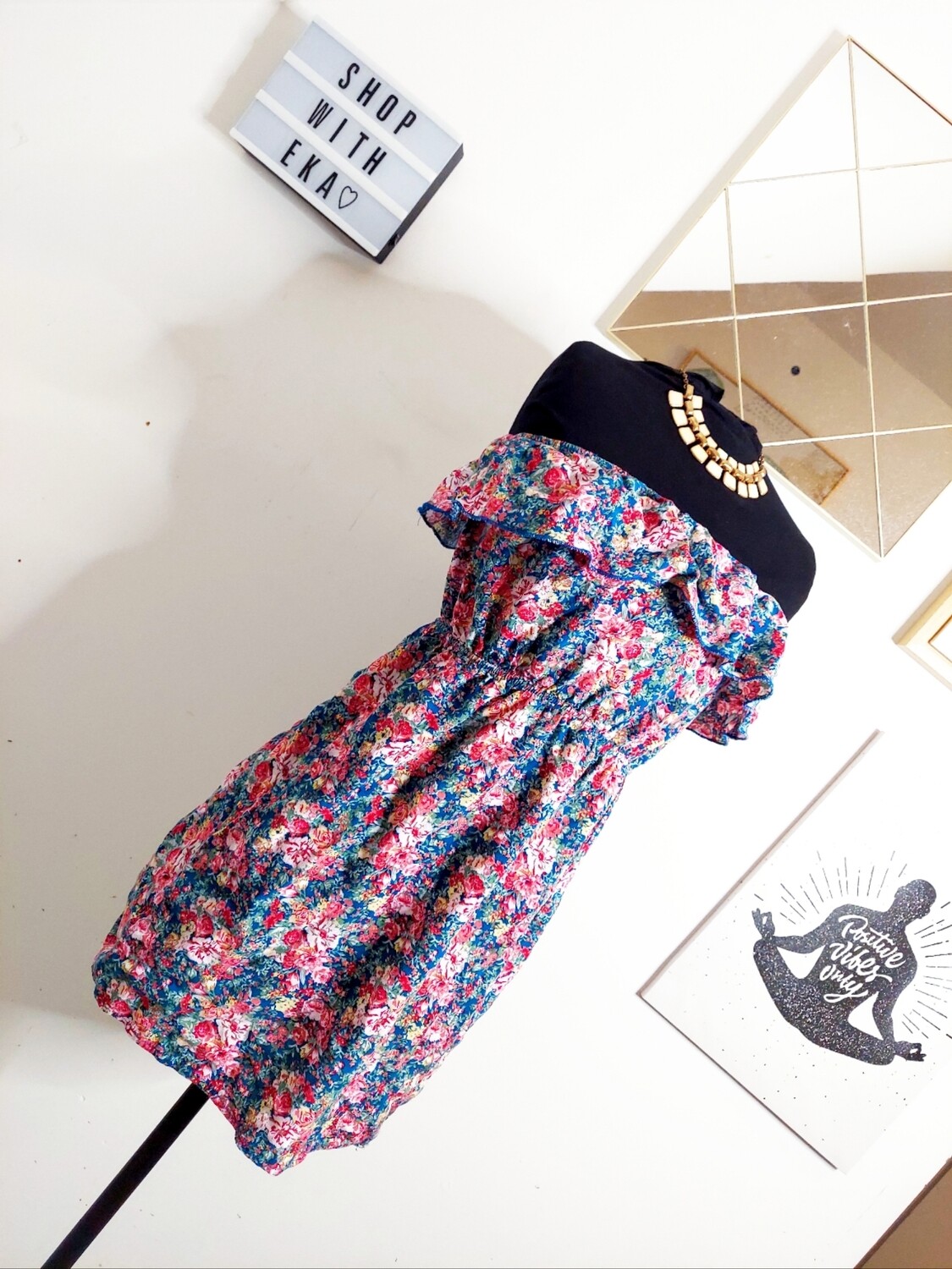 used short floral summer dress