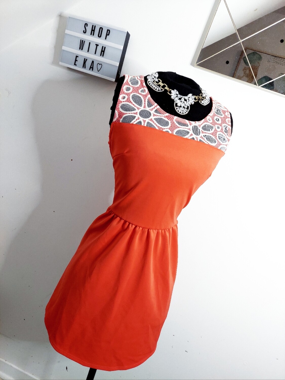 used coral floral collar summer dress