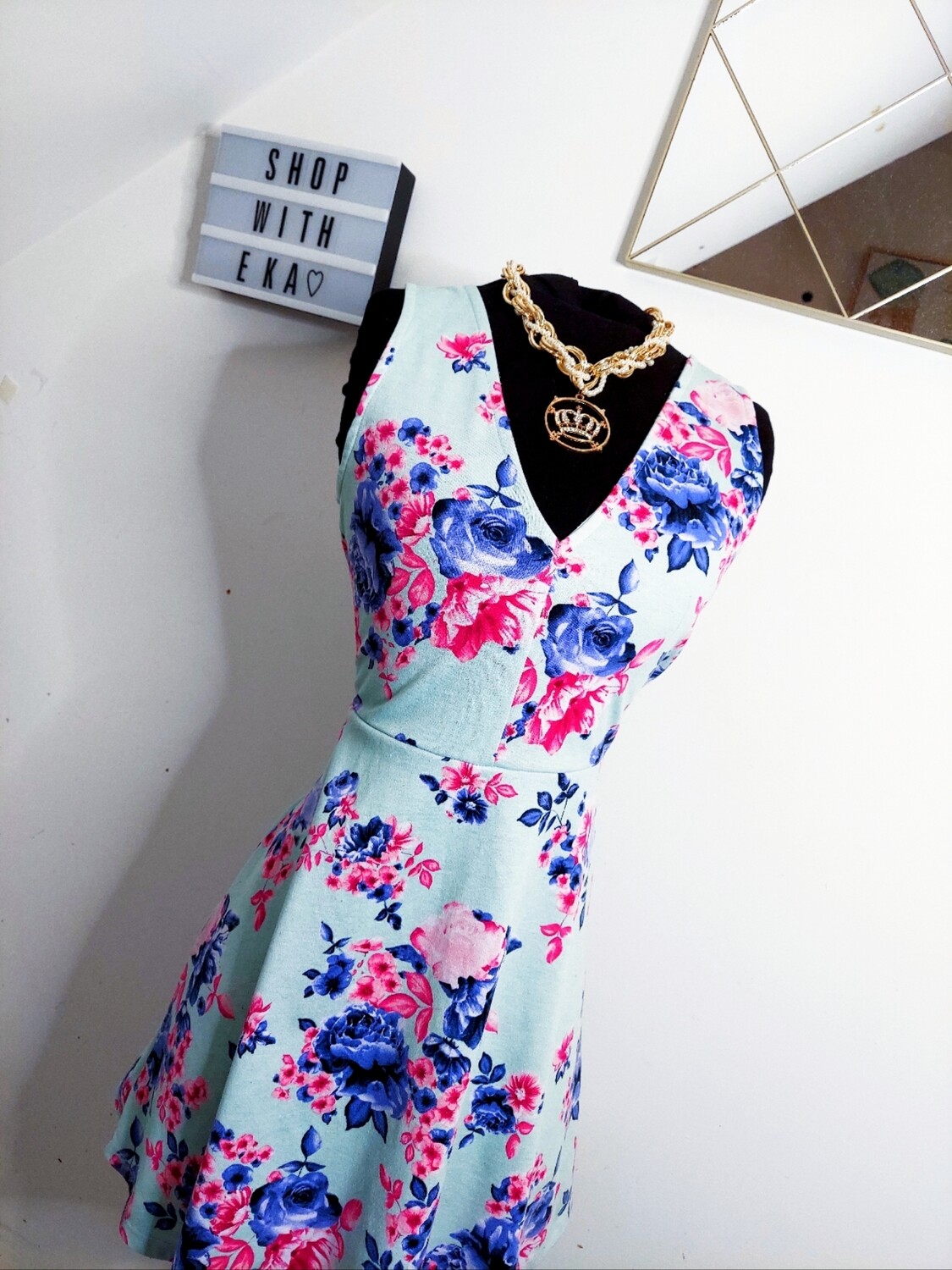 used baby blue floral summer dress
