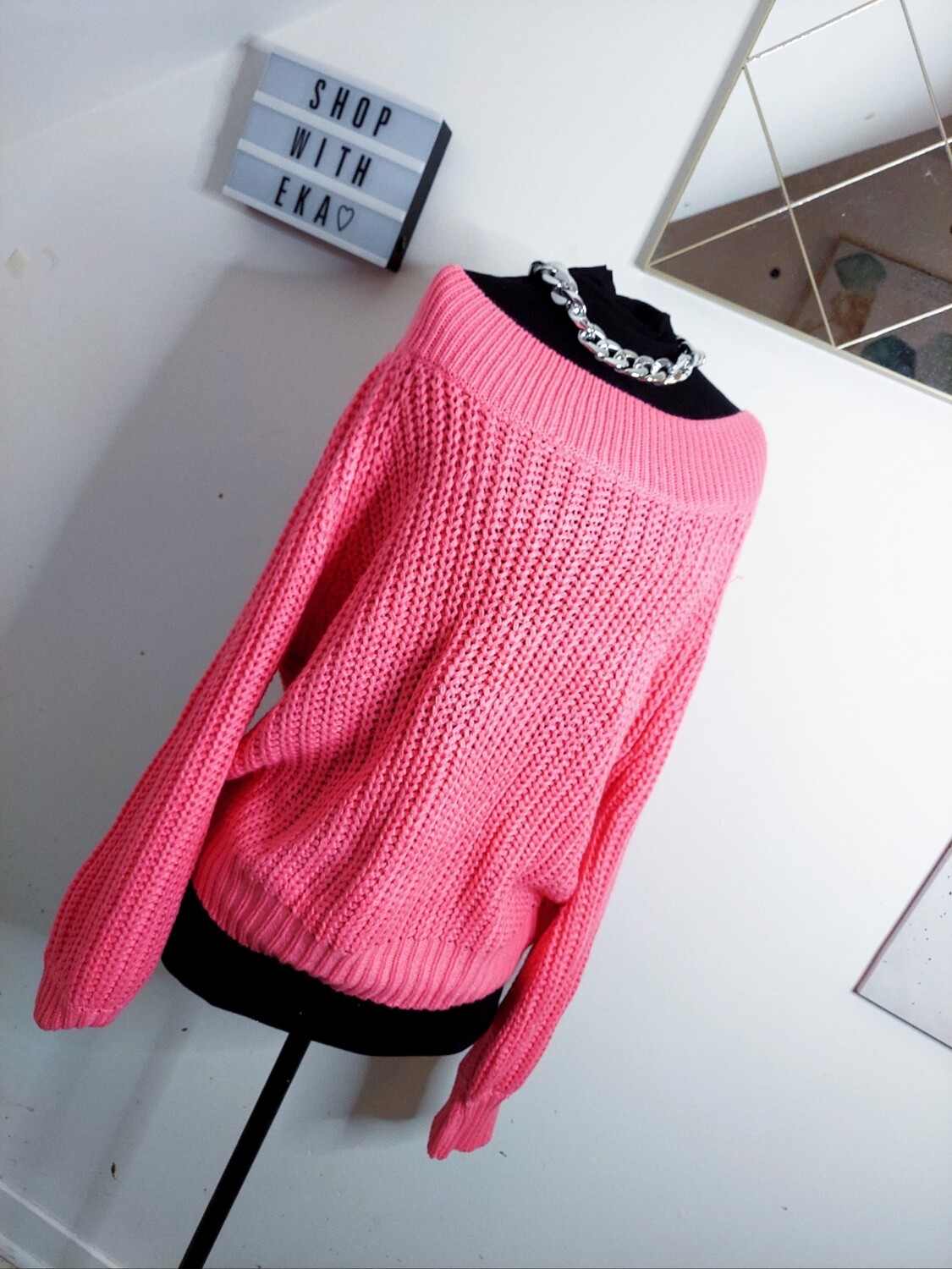 New pink knit sweater