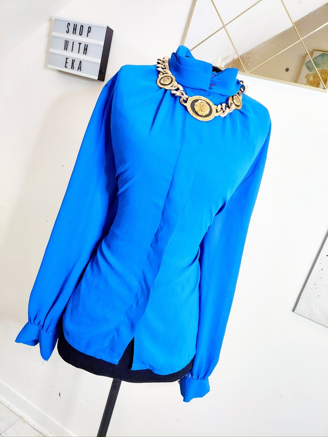 used blue button up shirt blouse