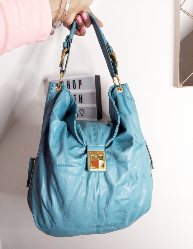 Baby blue handbag