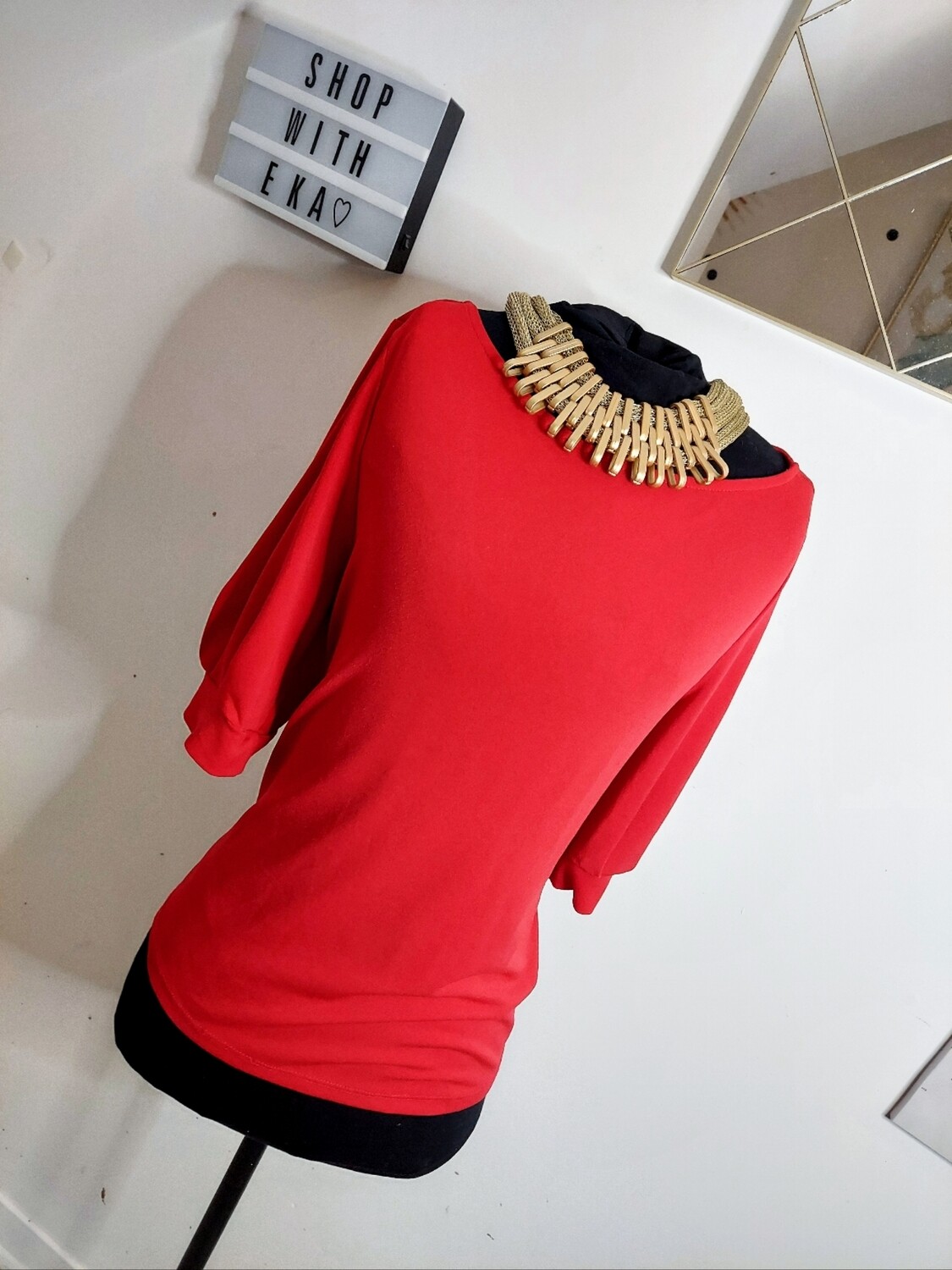used red long-sleeved top