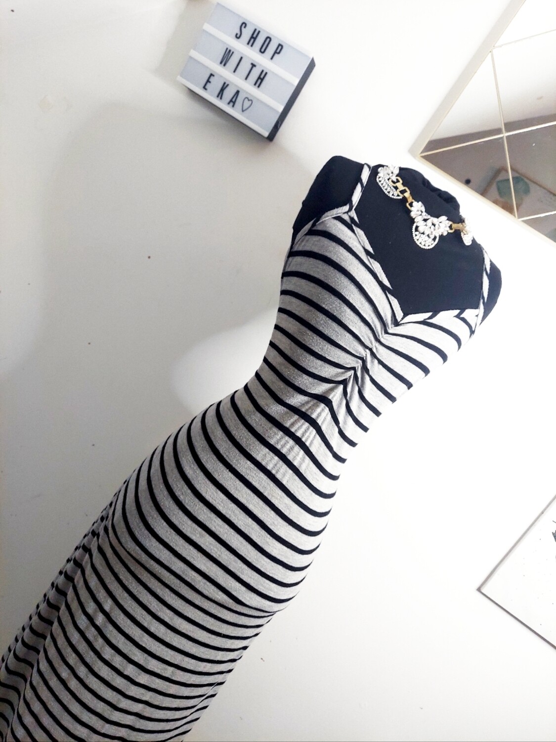 used grey and black summer dress