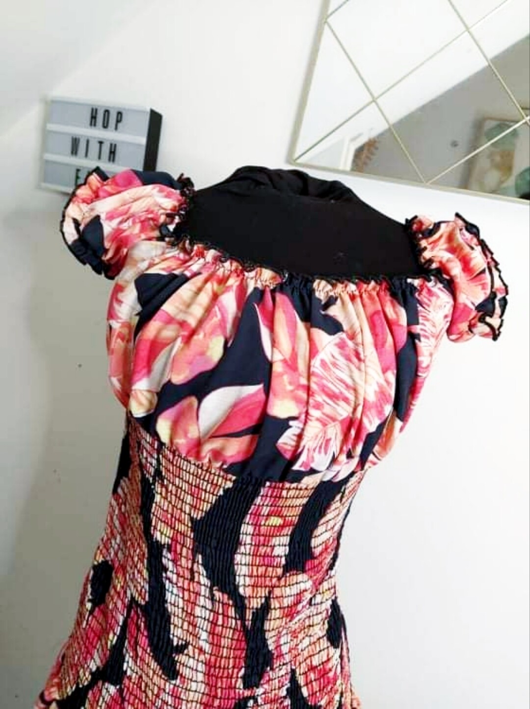 New floral ribbed summer dress