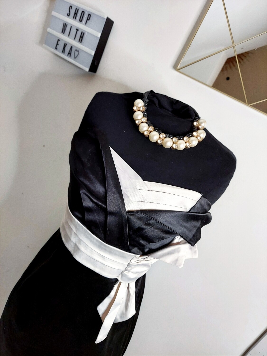 used black and white dress