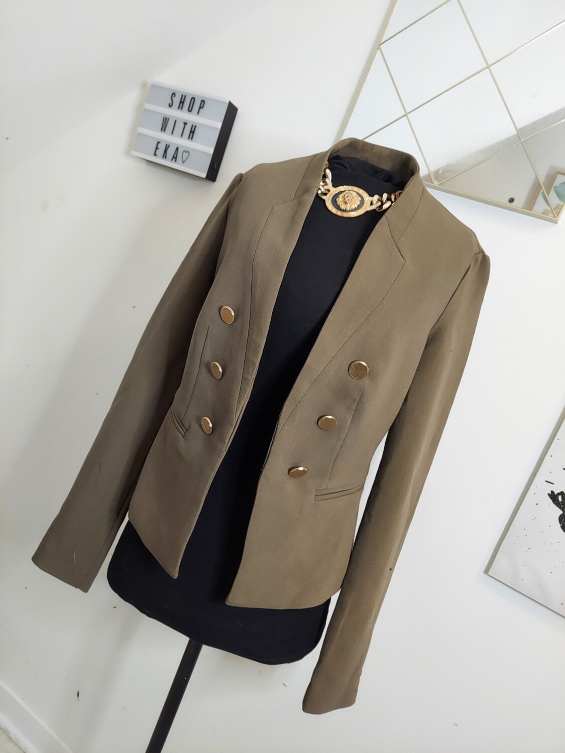 used olive green blazer