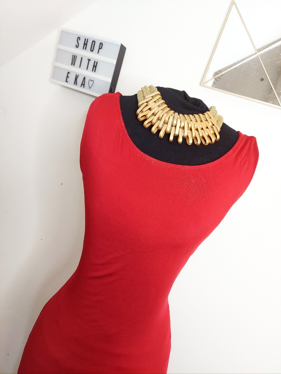 New long red summer maxi dress