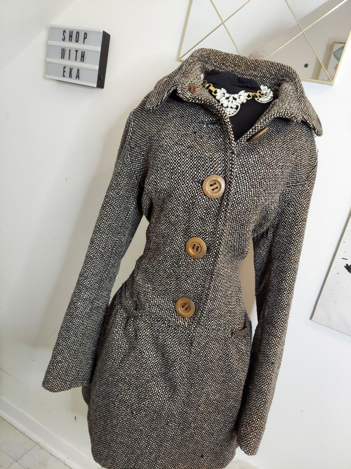 used grey pea coat
