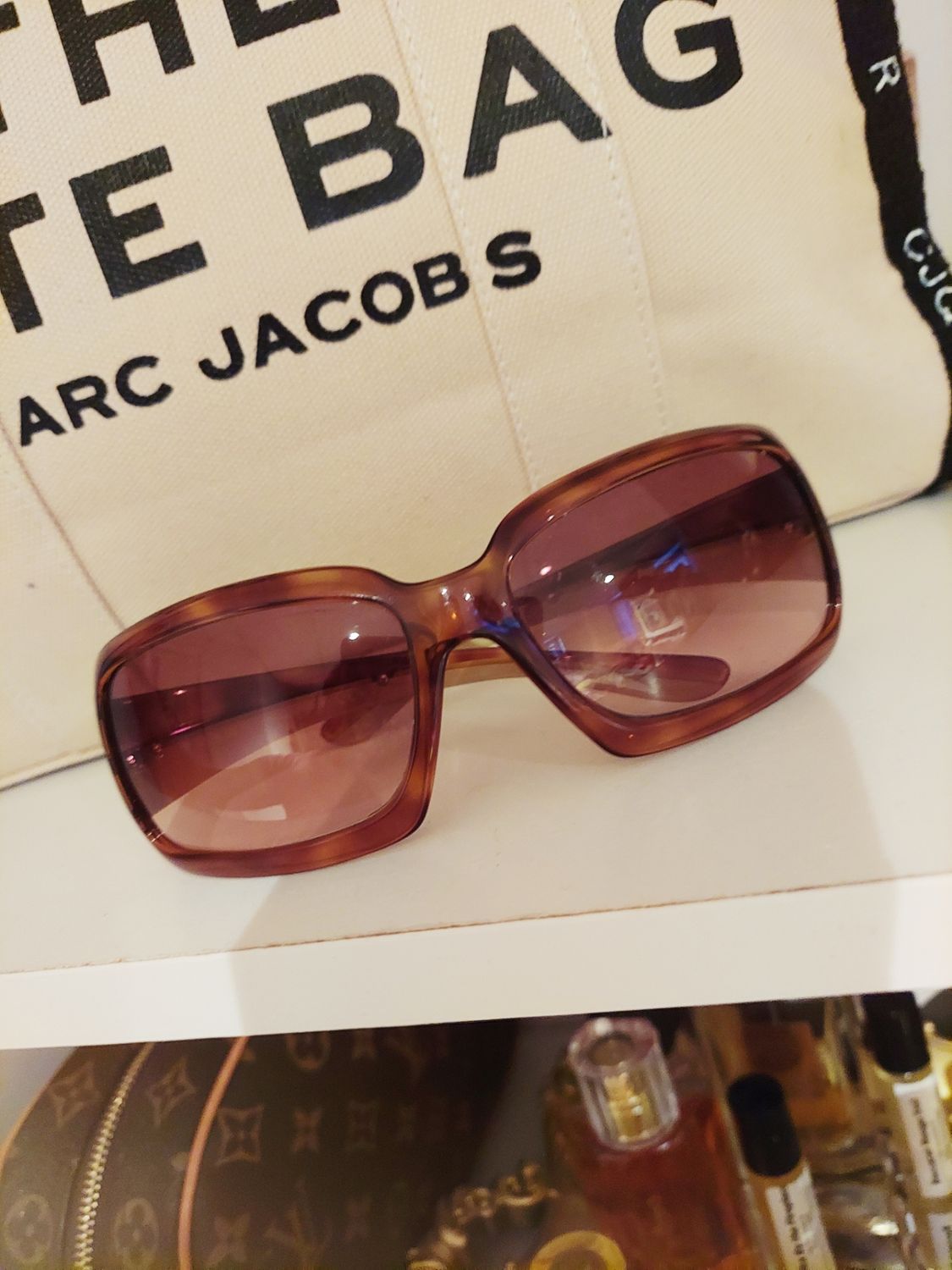 Prada Italy Brown tone shiny tortoise sunglasses