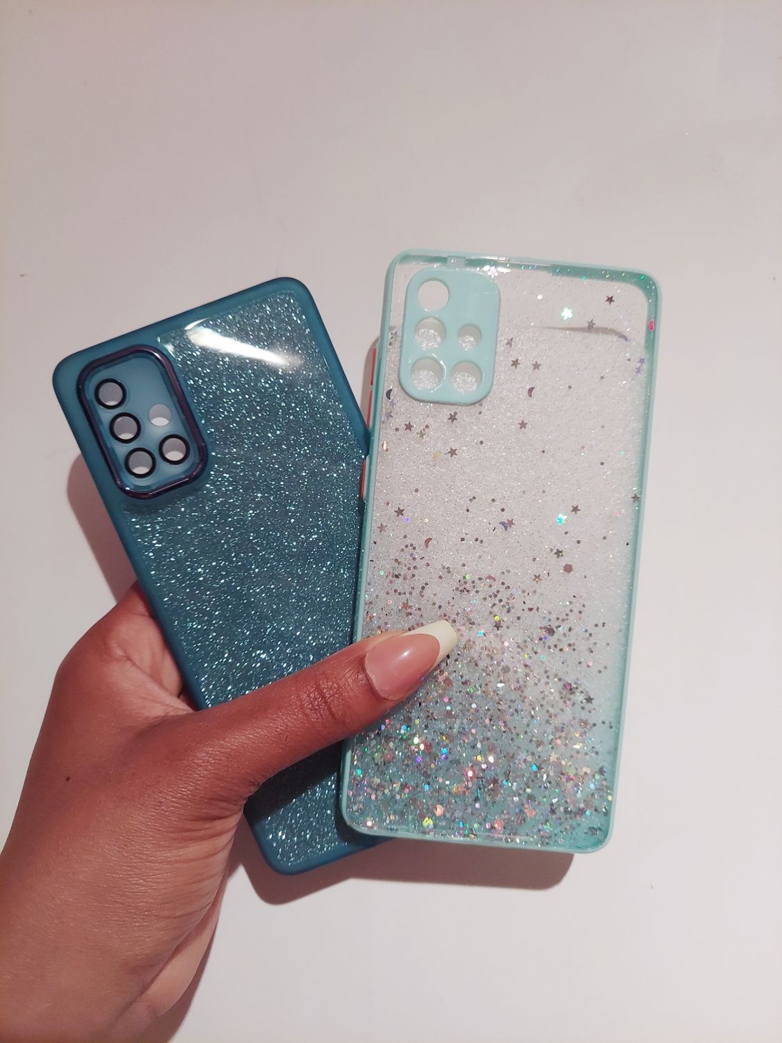 (2) A71 4G blue Samsung cell phone cases