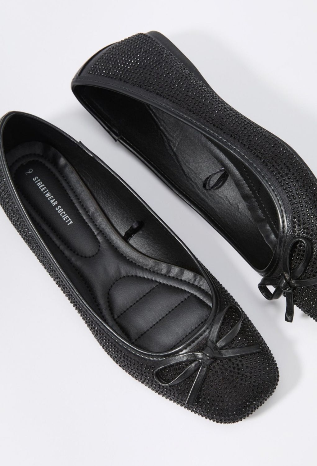 NEW Black glitter ballet flats size 10