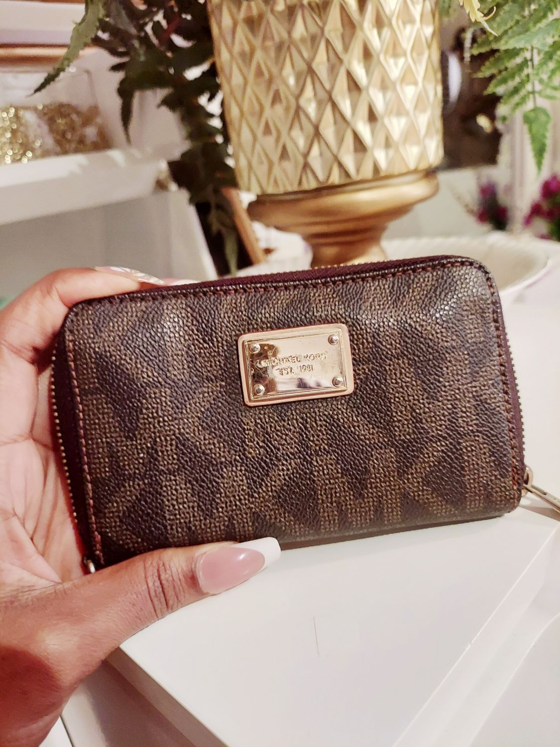Michael Kors brown monogram wallet