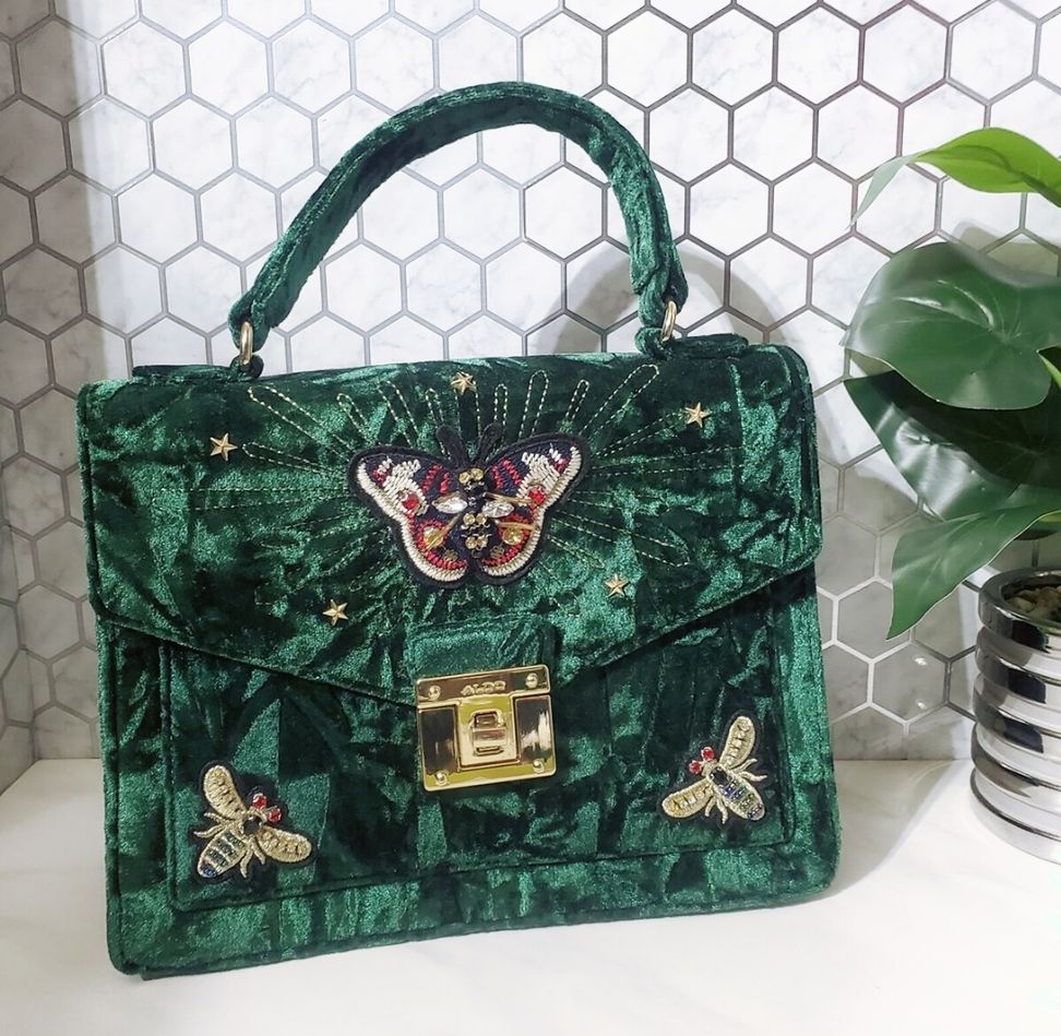 NEW Green velvet butterfly bag