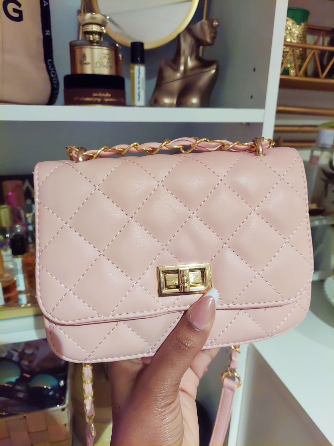 NEW Quilted pink crossbody bag