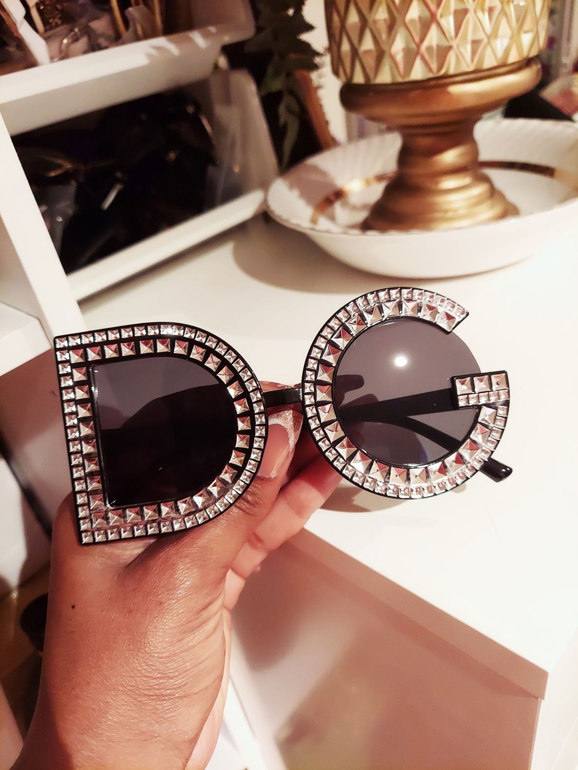 NEW Black bling DG letter sunglasses