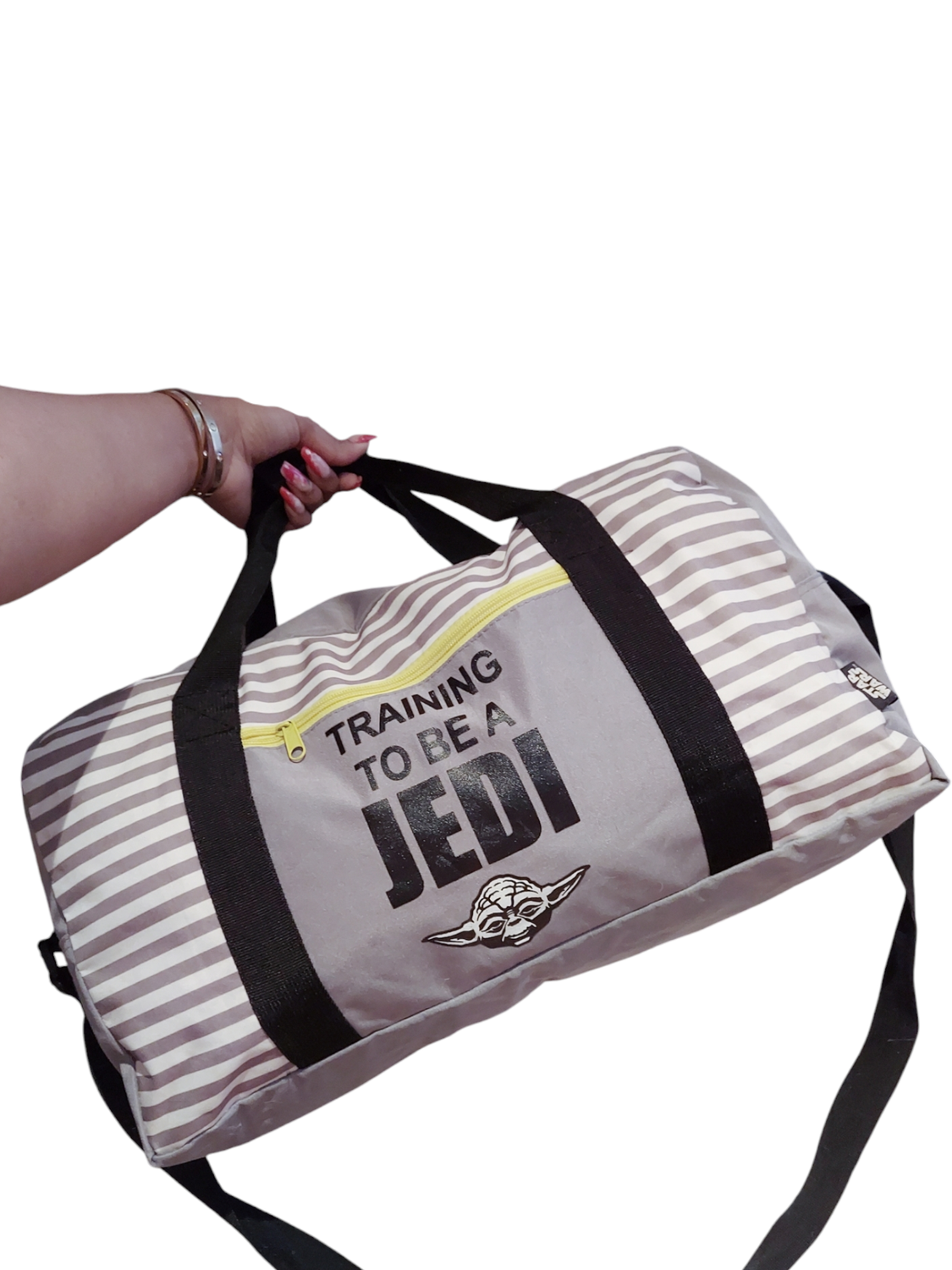 Large grey star wars jedi stripe duffle bag