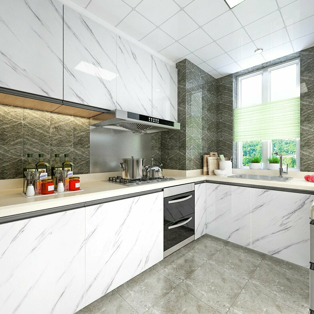 Waterproof Oil-proof Marble Wallpaper