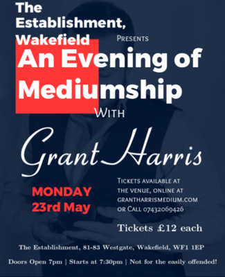 Evening of Mediumship, The Establishment, Wakefield, MON 23rd May 2022