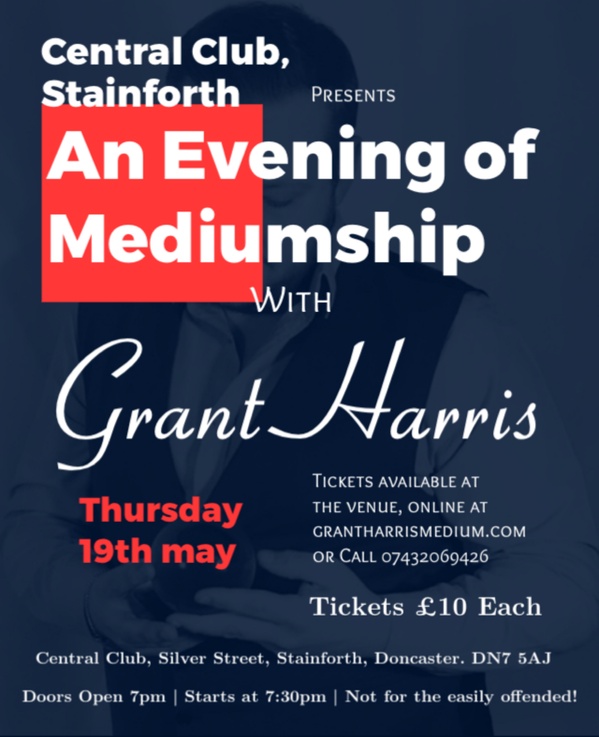 Evening of Mediumship, Central Club, Stainforth, Thu 19th May 2022