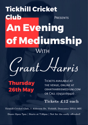 Evening of Mediumship, Tickhill Cricket Club, Thu 26th May 2022