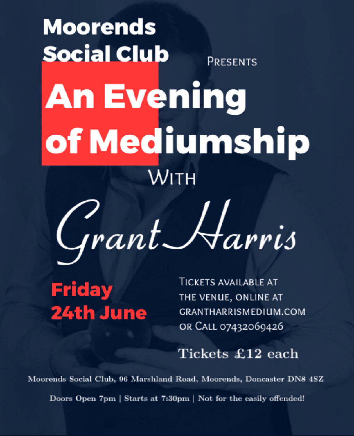 Evening of Mediumship, Moorends Social Club, Doncaster, Fri 24th June 2022