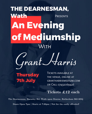 Evening of Mediumship, The Dearnesman, Rotherham, Thurs 7th July 2022