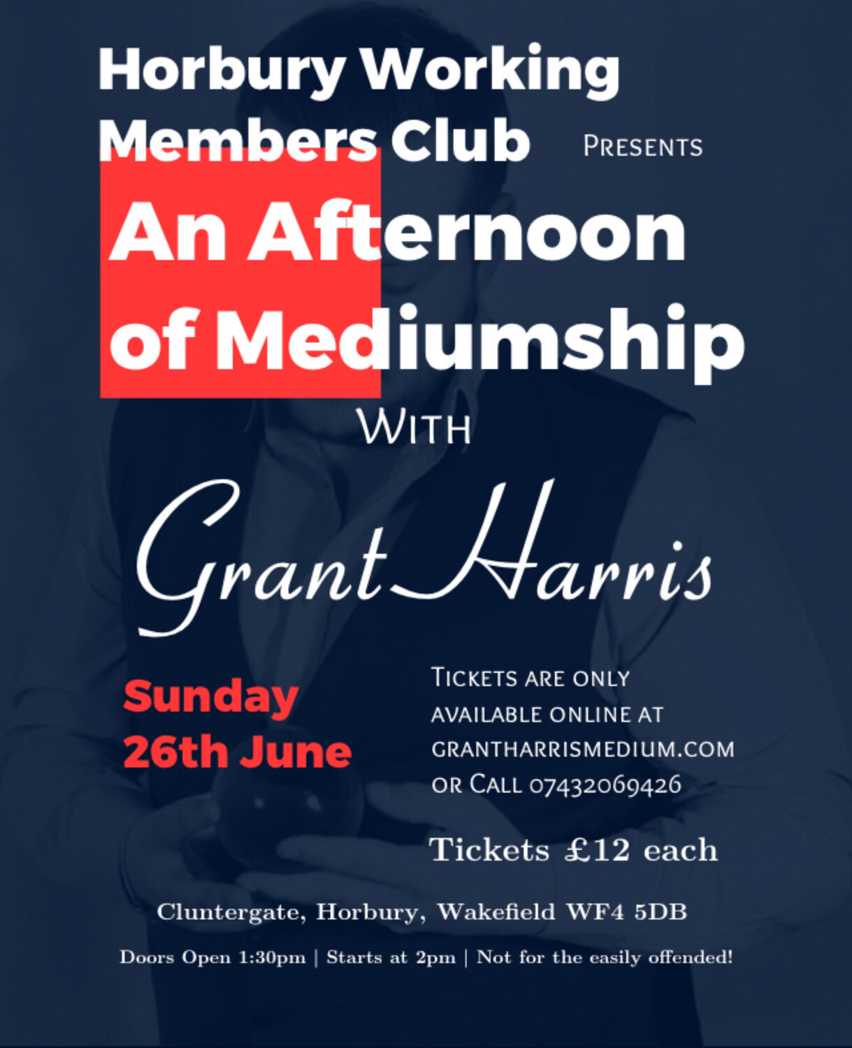 Afternoon of Mediumship, Horbury Working Members Club, Sun 26th June 2022