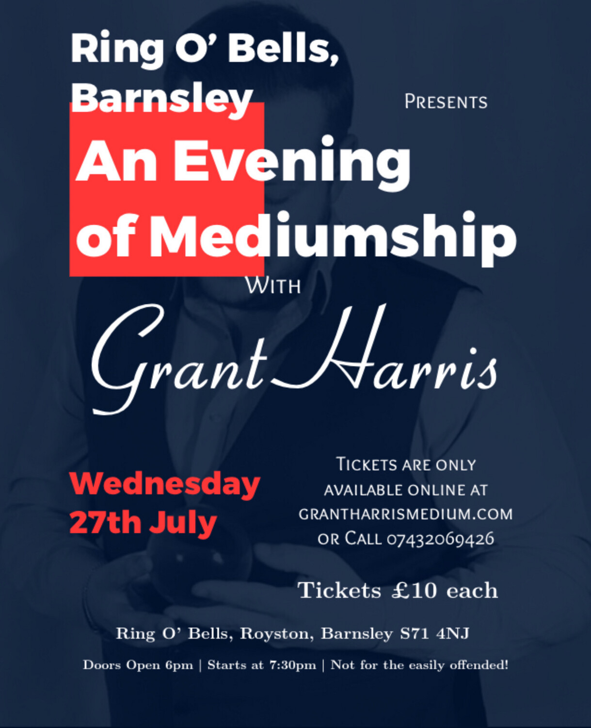 Evening of Mediumship, Ring O’ Bells, Royston, Wed 27th July 2022