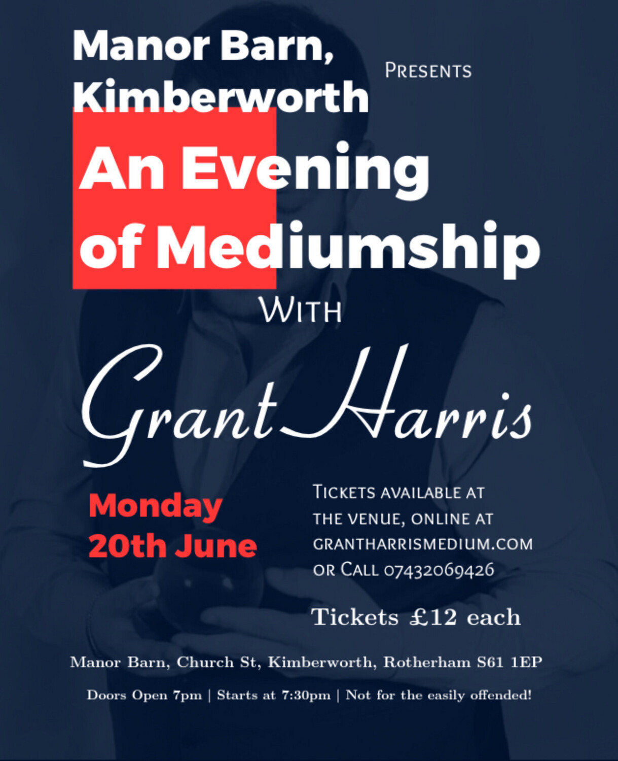 Evening of Mediumship, The Manor Barn, Kimberworth, Mon 20th June 2022