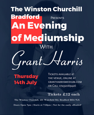 Evening of Mediumship, The Winston Churchill, Bradford, Thurs 14th July 2022