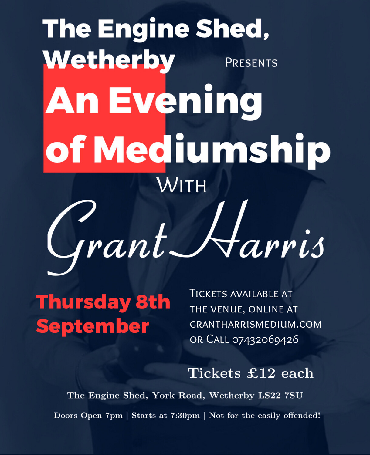 Evening of Mediumship, The Engine Shed, Wetherby, Thurs 8th September 2022