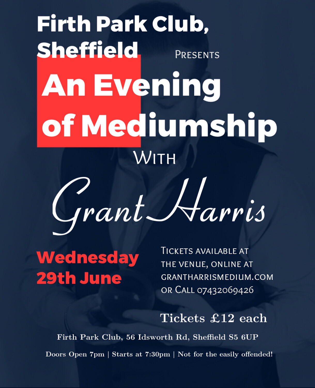 Evening of Mediumship, Firth Park WMC, Wed 29th June 2022