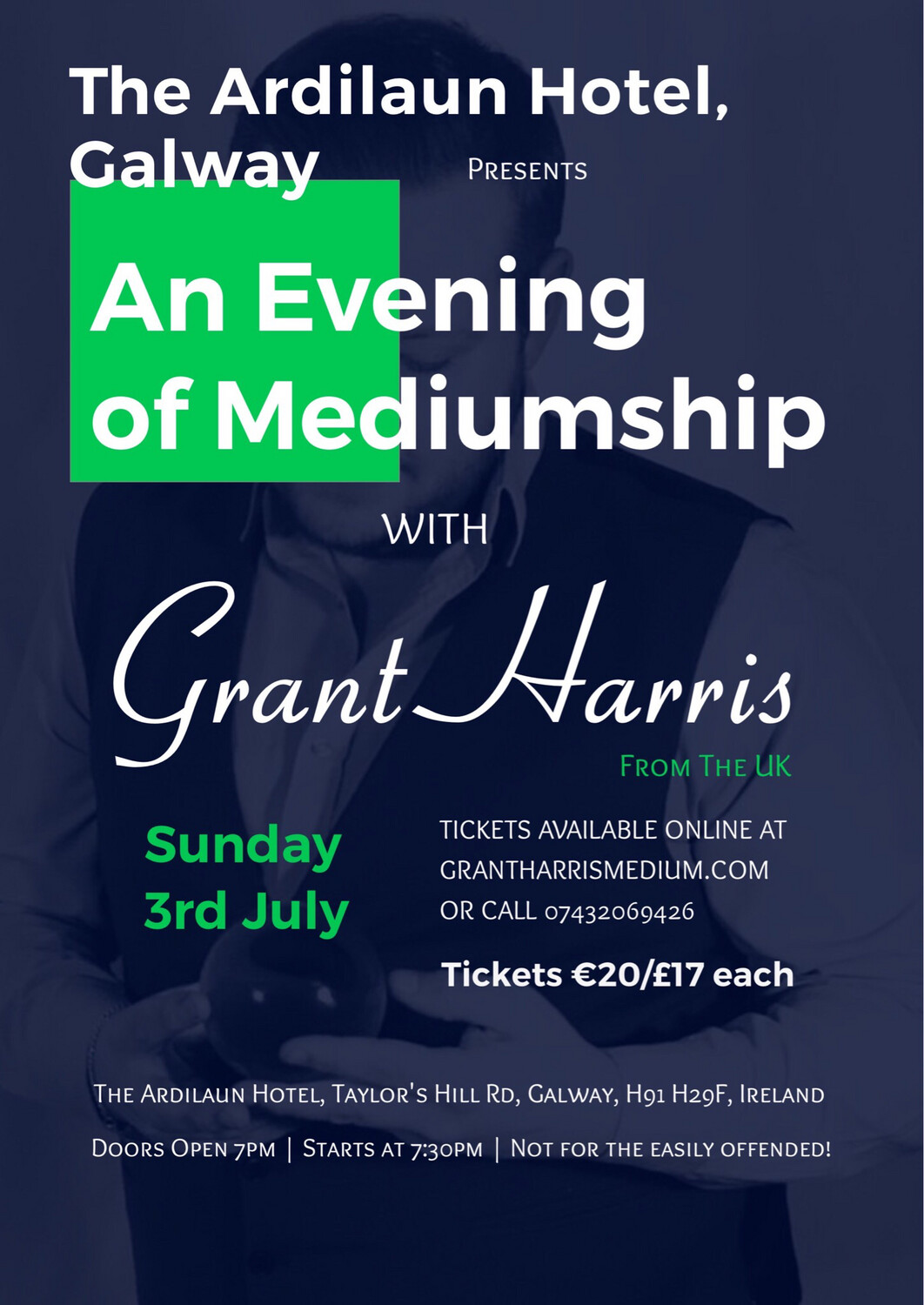 *IRELAND SPECIAL* - Evening of Mediumship, The Ardilaun Hotel, Galway, Ireland, Sun 3rd July 2022
